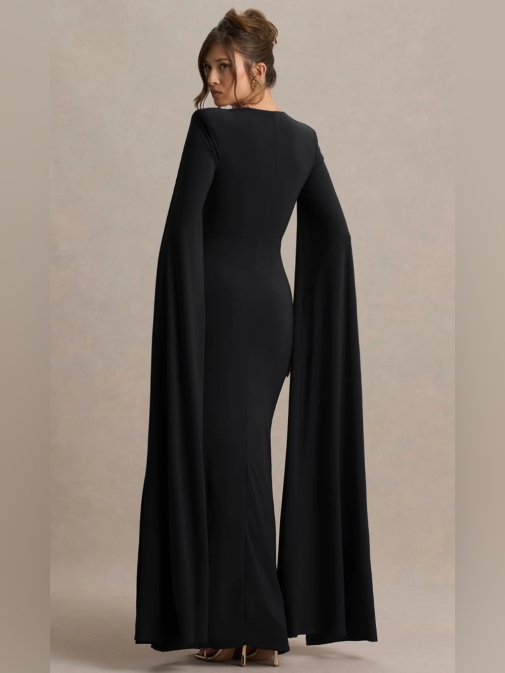 Elegant Long Sleeve Women's Dress - Black